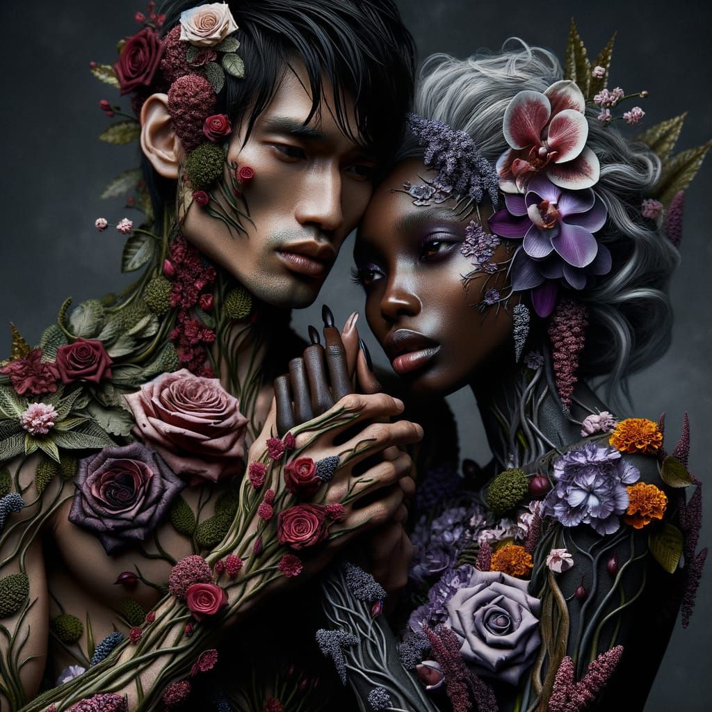 Ethereal Gothic Floral Couple