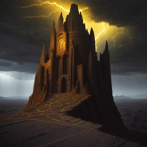 Surreal Desert Mezzanine in Digital Art Style