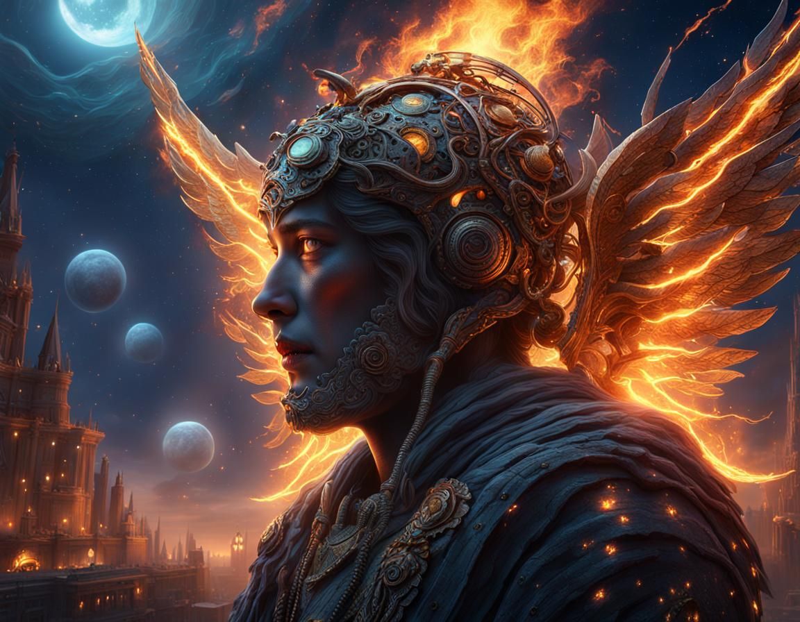 Angel-Headed Hipsters Burning in the Night: Fantasy Art