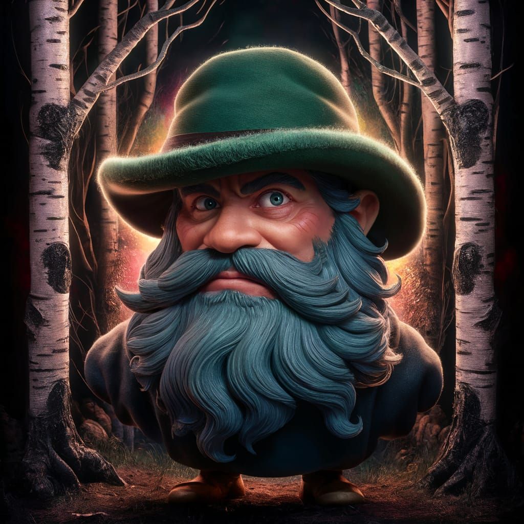 Cross-Eyed Dwarf in Birch Forest Concept Art