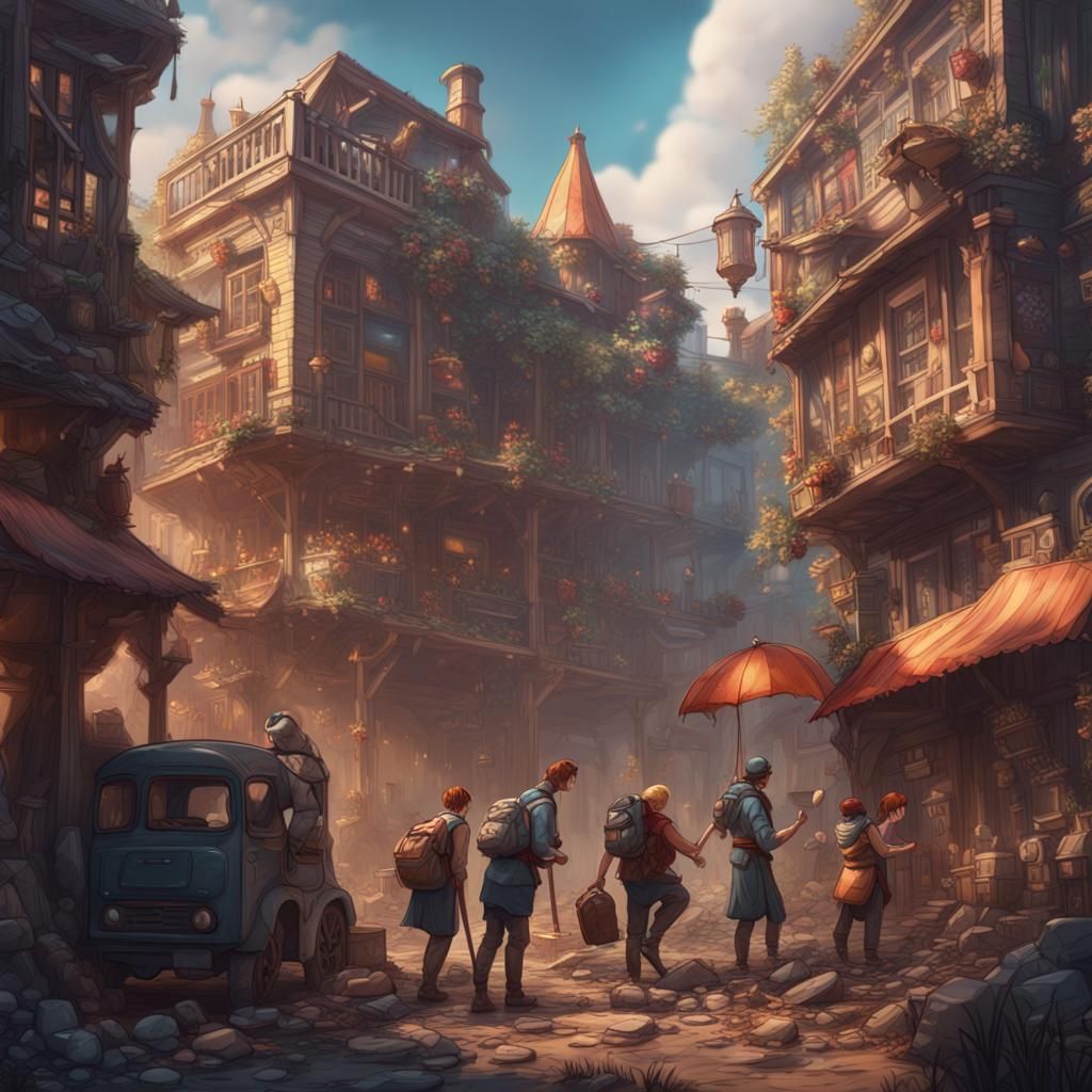 Daily Life Assistance: A Detailed Matte Painting