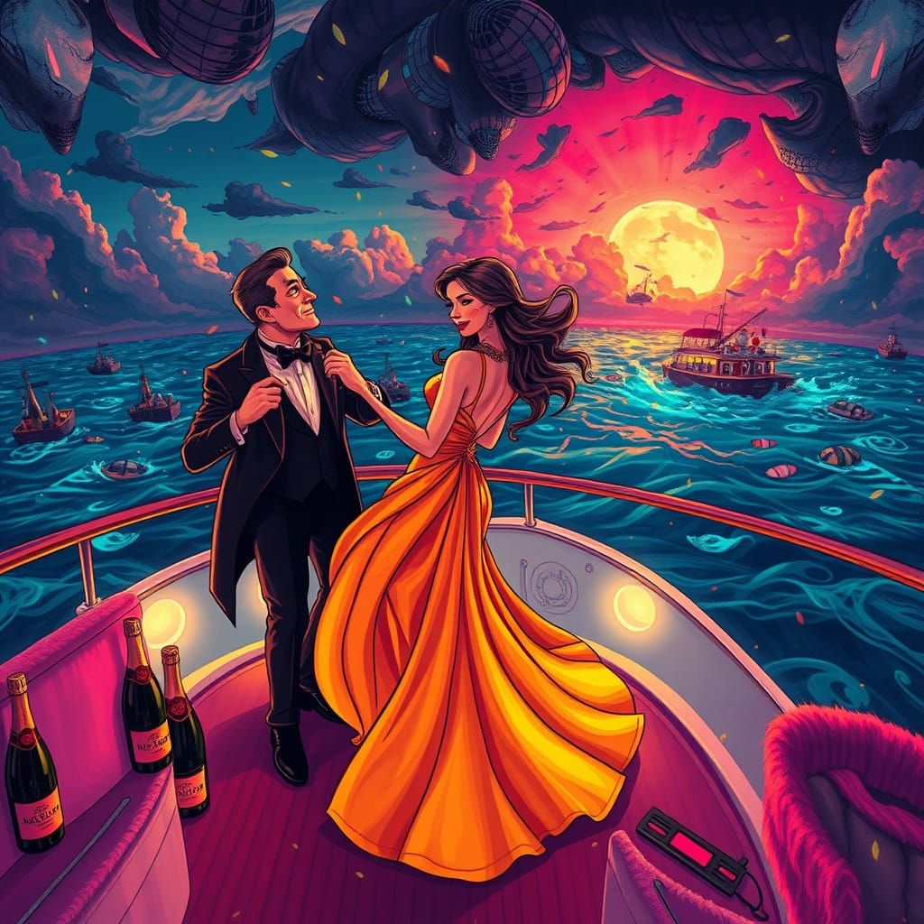a glass of champagne to admire global warming