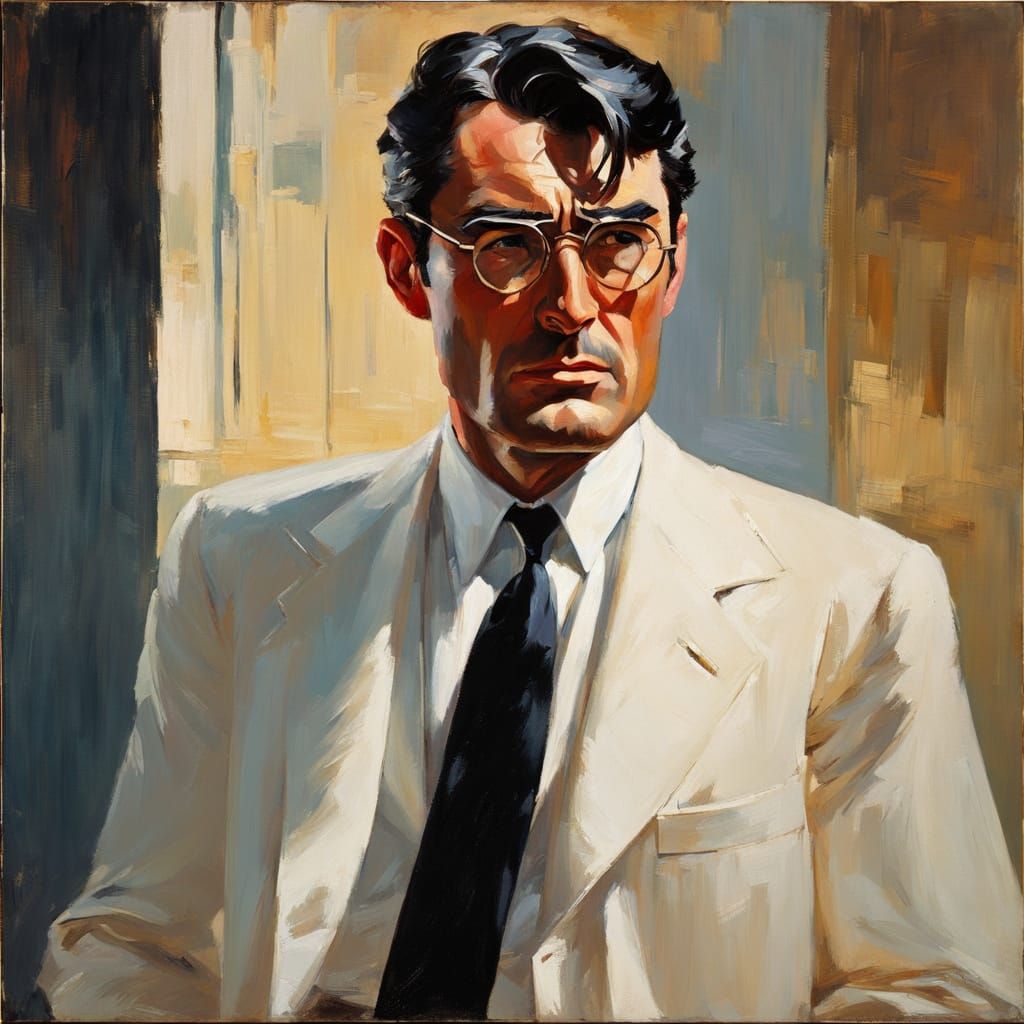 Weary Man in White Suit: An Impressionistic Portrait