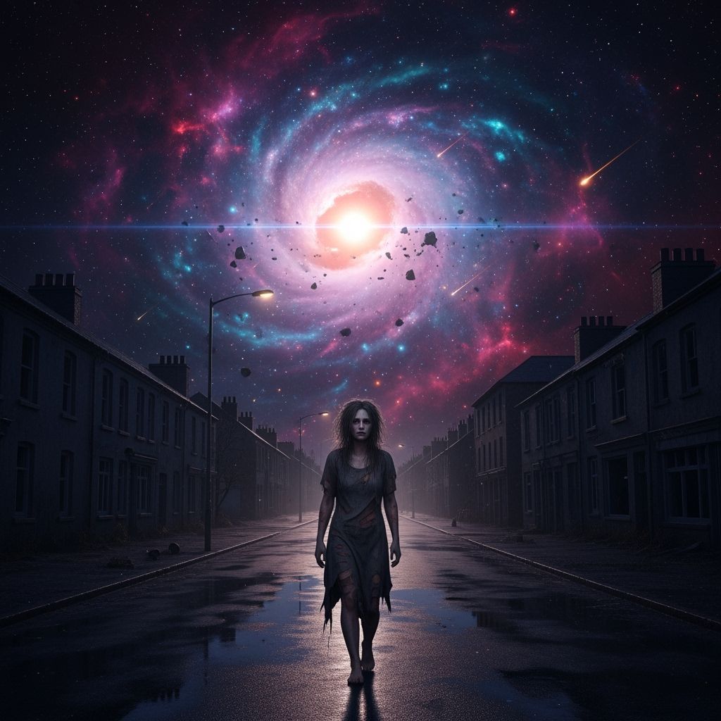 Eerie Nebula Over Desolate Cityscape