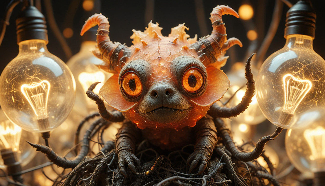 Surreal Lightglobe Shines with Messypotamian Creatures