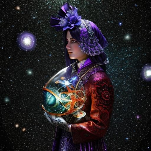 Surreal Pillow Fight in Art Nouveau Style