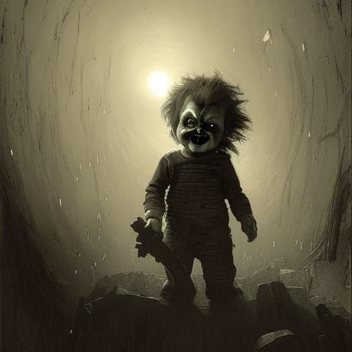 Chucky Horror Art in Gustave Doré Style