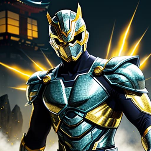 Defeated Silver Ranger with Energy Drain in Comic Art