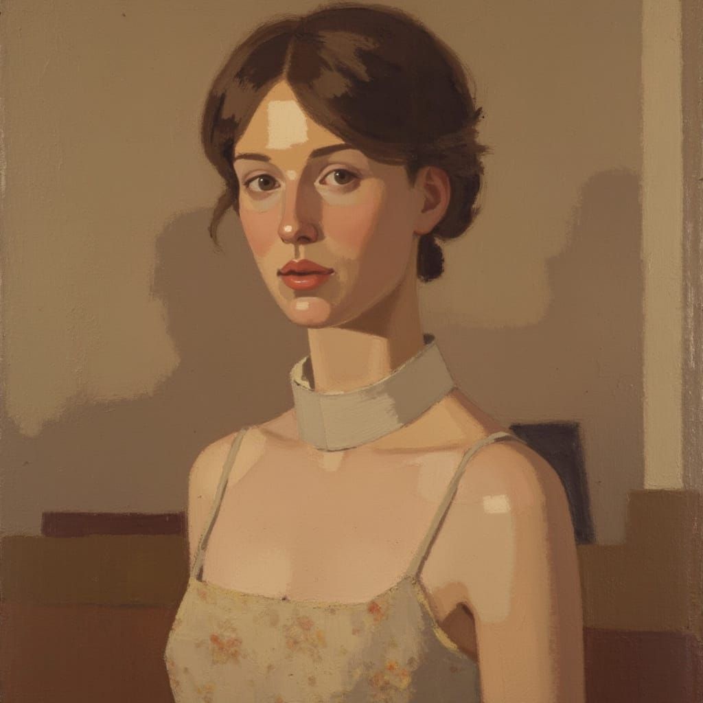 Realistic Portrait of a Woman in Elegant Dress