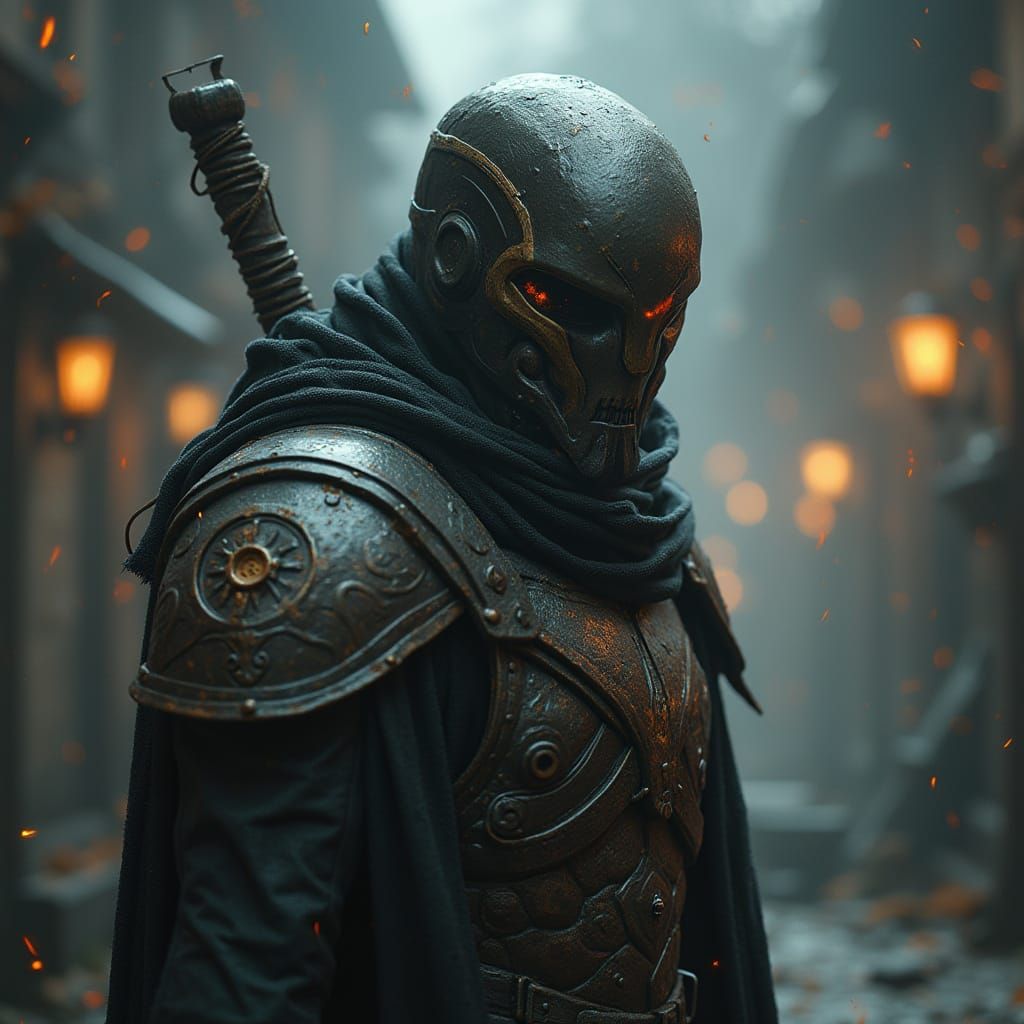 Amazon Queen Rides Golden Dragon with Sword