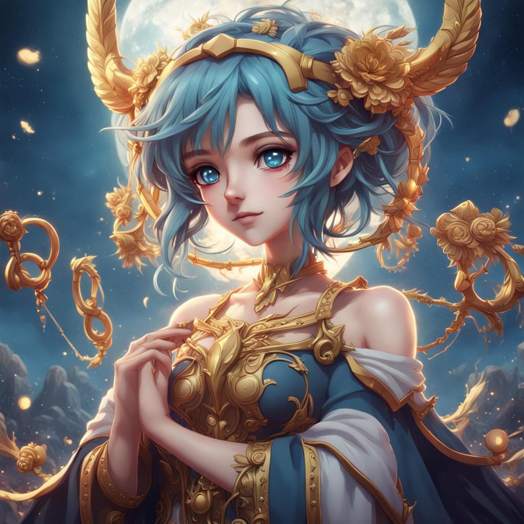 Cute Virgo anime girl - Zodiac collection