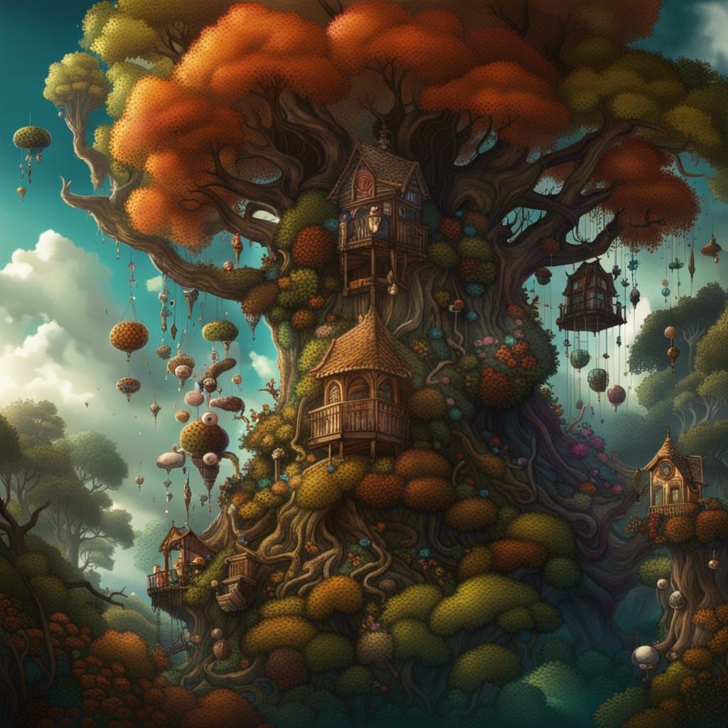 Goddesses and Climbing Canids: Detailed Matte Painting