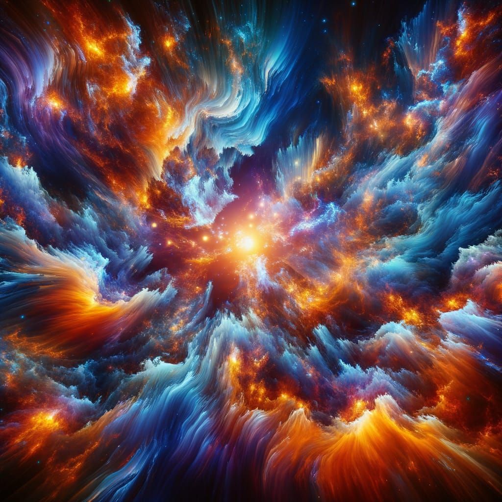 Abstract Supernova Explosion Digital Art