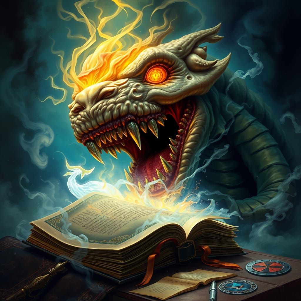 Ancient Tome Devours Knowledge in a Dreamy, Surreal Landscap...