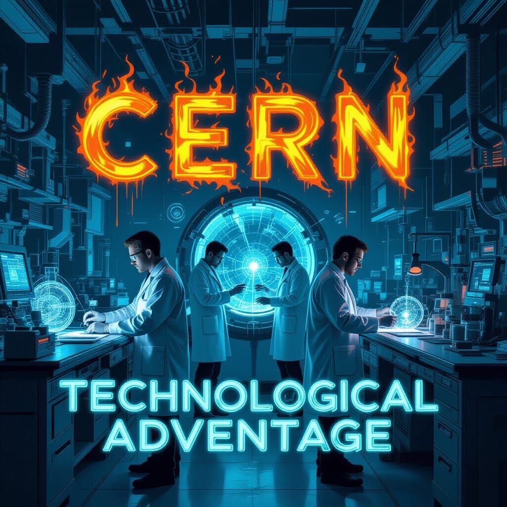 CERN Reality Glitch: Drawn Illustration in Mead Style