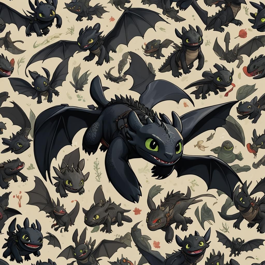 Toothless in Anime Style