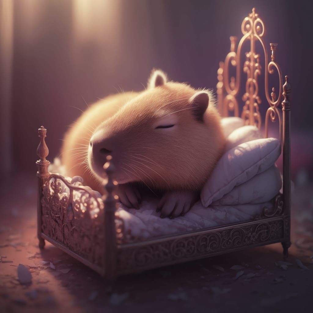 Surreal Capybara Dreamscape in Aetherpunk Style