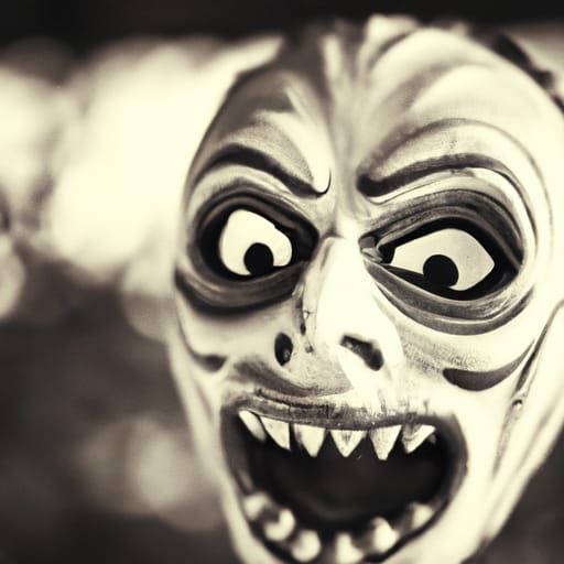 Scary Mask in Old Photo, Professional Photography