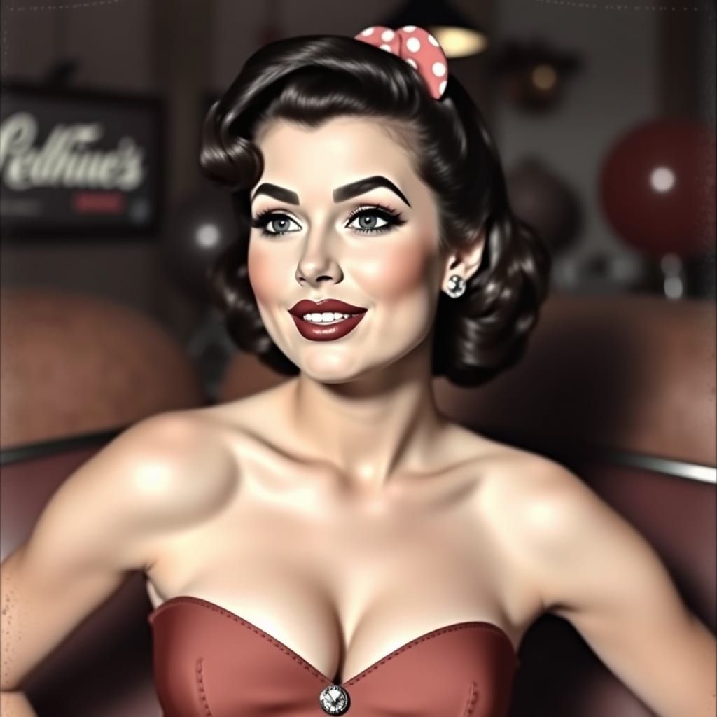 Classic Pin-Up Girl Illustration