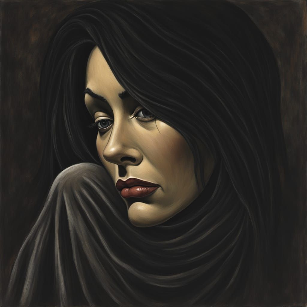Dramatic Portrait in Chiaroscuro Style