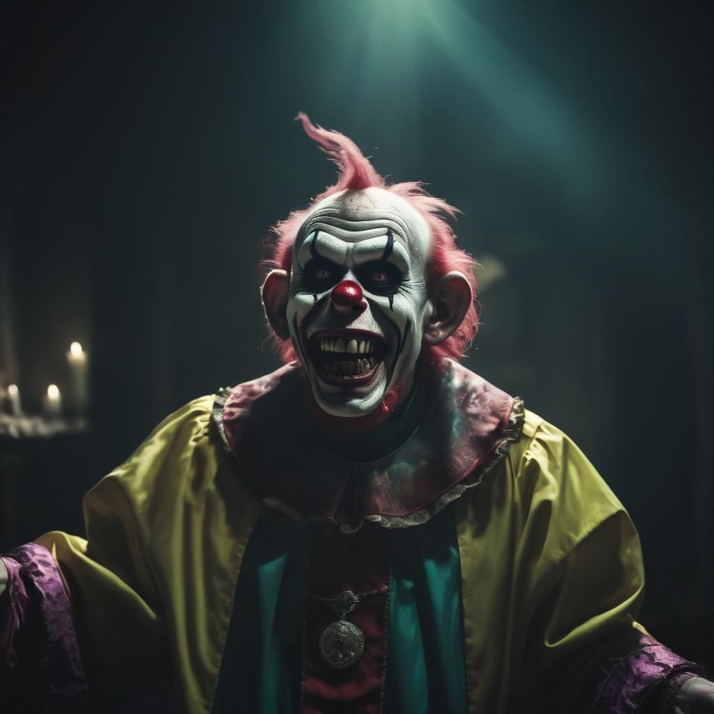 Zombie Monkey Clown Priest Exorcism: Cinematic Film Still