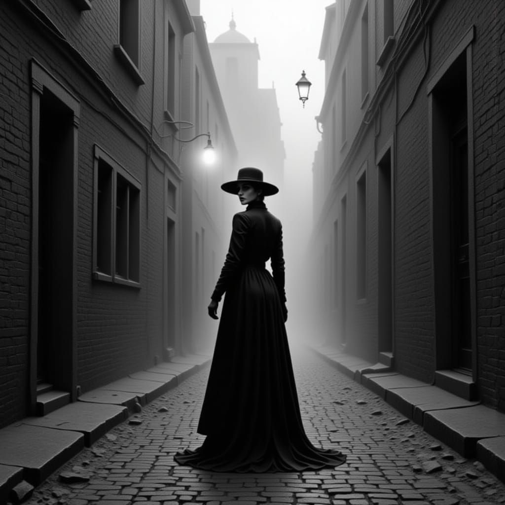 Moody Black and White Film Noir Scene