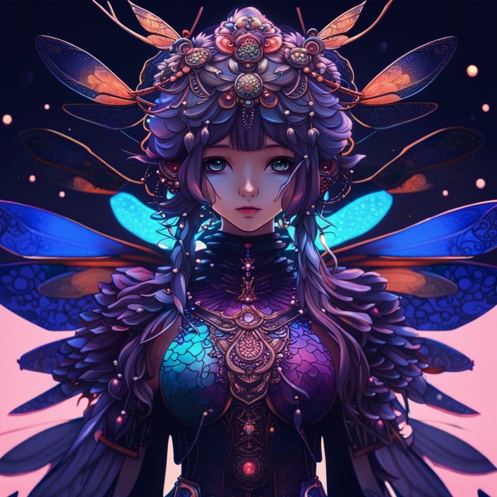 Dragonfly Goddess in Elaborate Fairycore Style