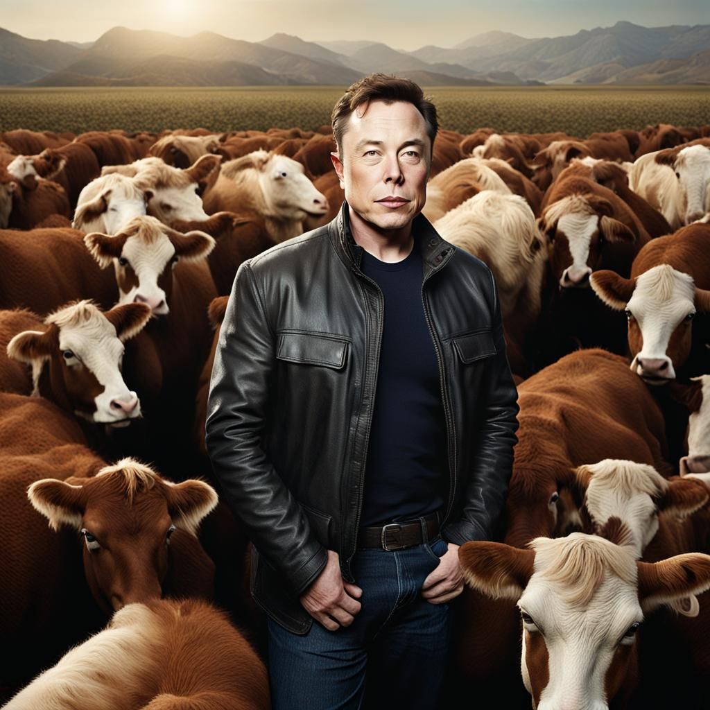 Elon Musk Herding Musk Oxen: Portrait Photography