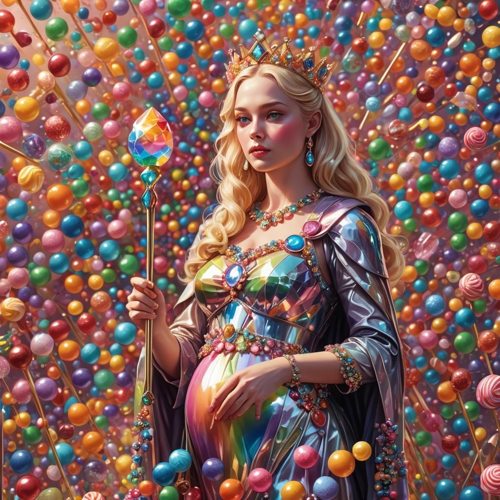 Pregnant Empress in Candy Art Style