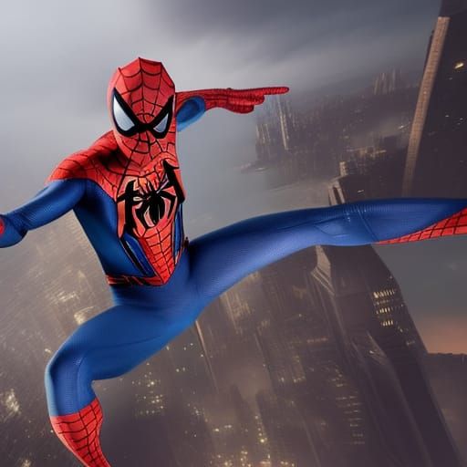 Woman in Spider-Man Suit: Digital Matte Painting