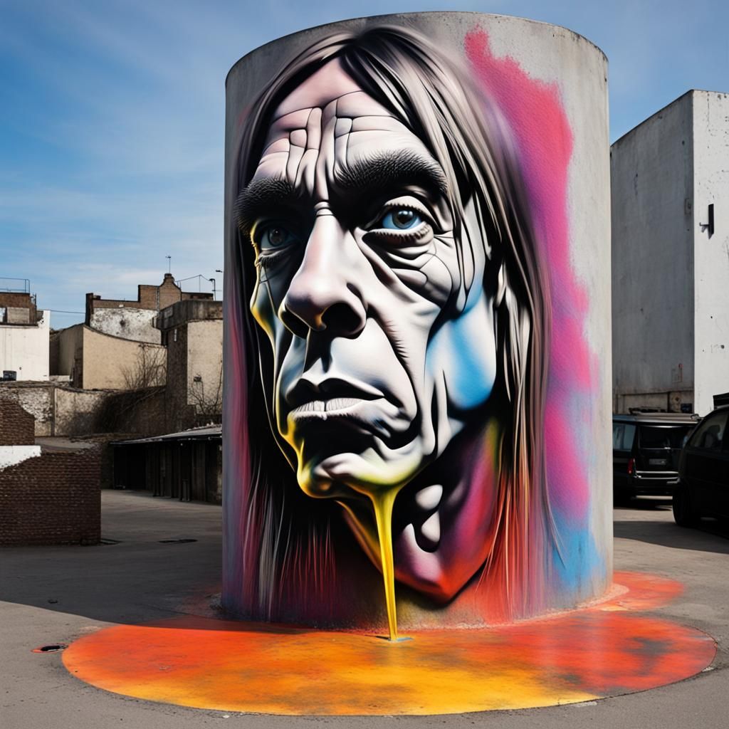 Iggy Pop Airbrush Graffiti Art Sculpture