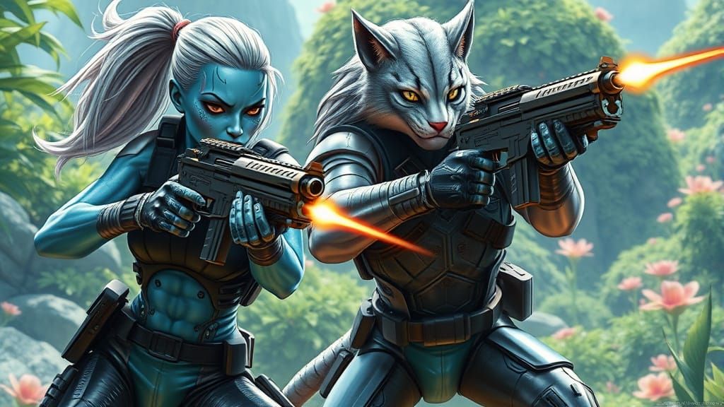 Sci-Fi Bounty Hunters on Alien Planet