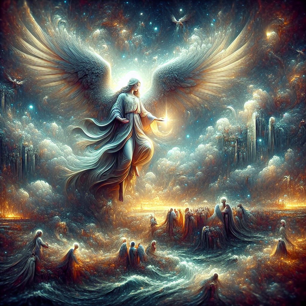 Angel of Miracles in Elaborate Matte Painting Style