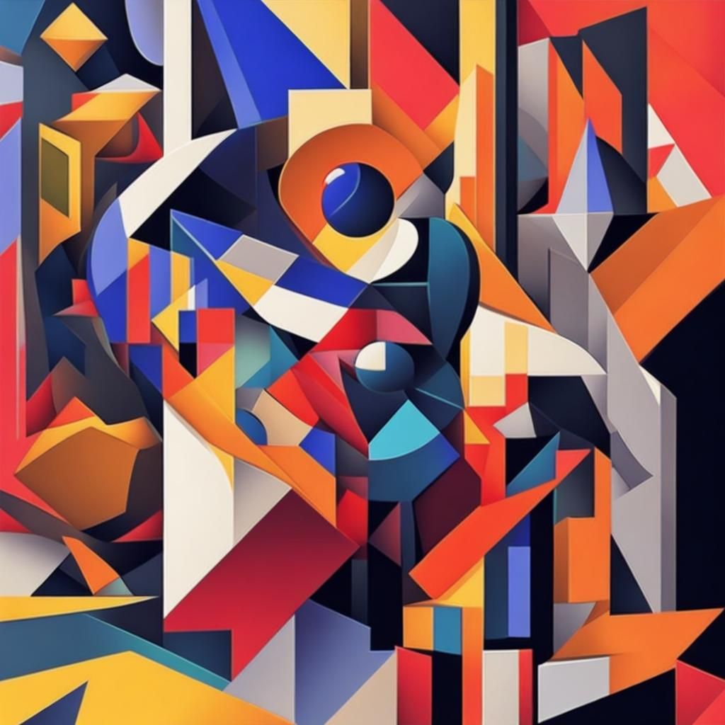 Geometric Fauvism in Cubist Art Deco Style