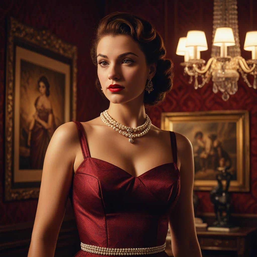 1950s Pin-Up Portrait in Alex Ross Style