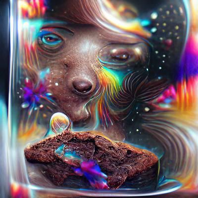 Cosmic Brownie: Holographic Astral Illustration