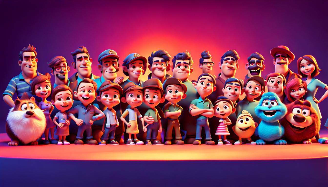 Pixar Style Family Portrait in 3D Digital Art