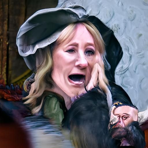 Renaissance Painting of Crying Figure
