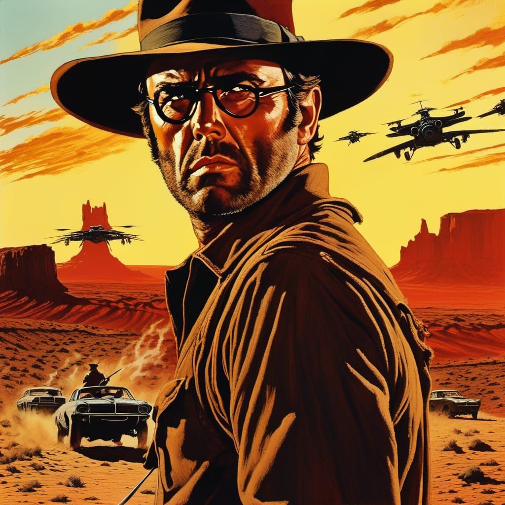 Post-Apocalyptic Western Duel in Golden Light