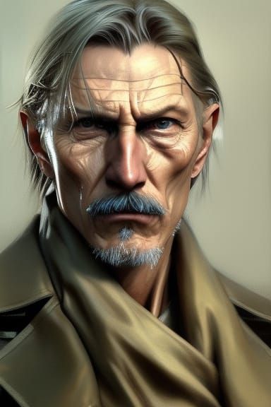 Revolver Ocelot Portrait in Hyperdetailed Style