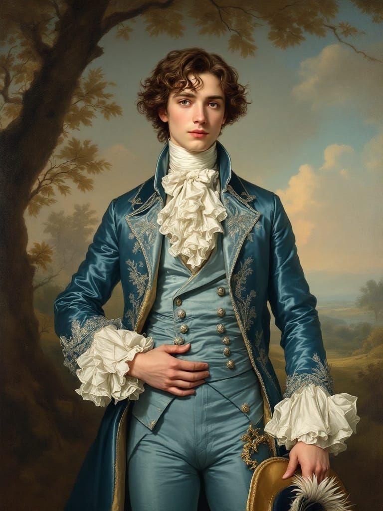 Elegant Young Nobleman in Pastoral Landscape