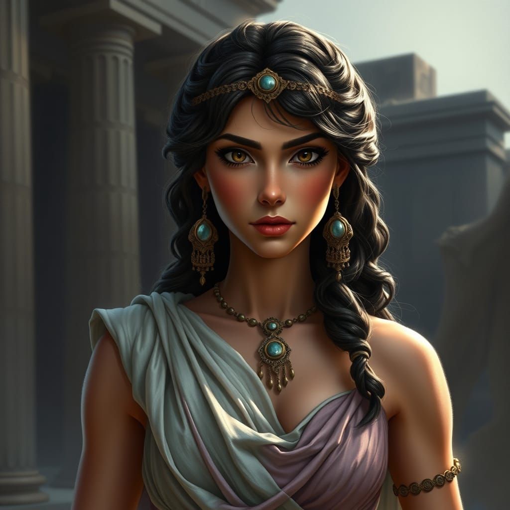 Hyperrealistic Megara from Disney's Hercules in Ancient Gree...