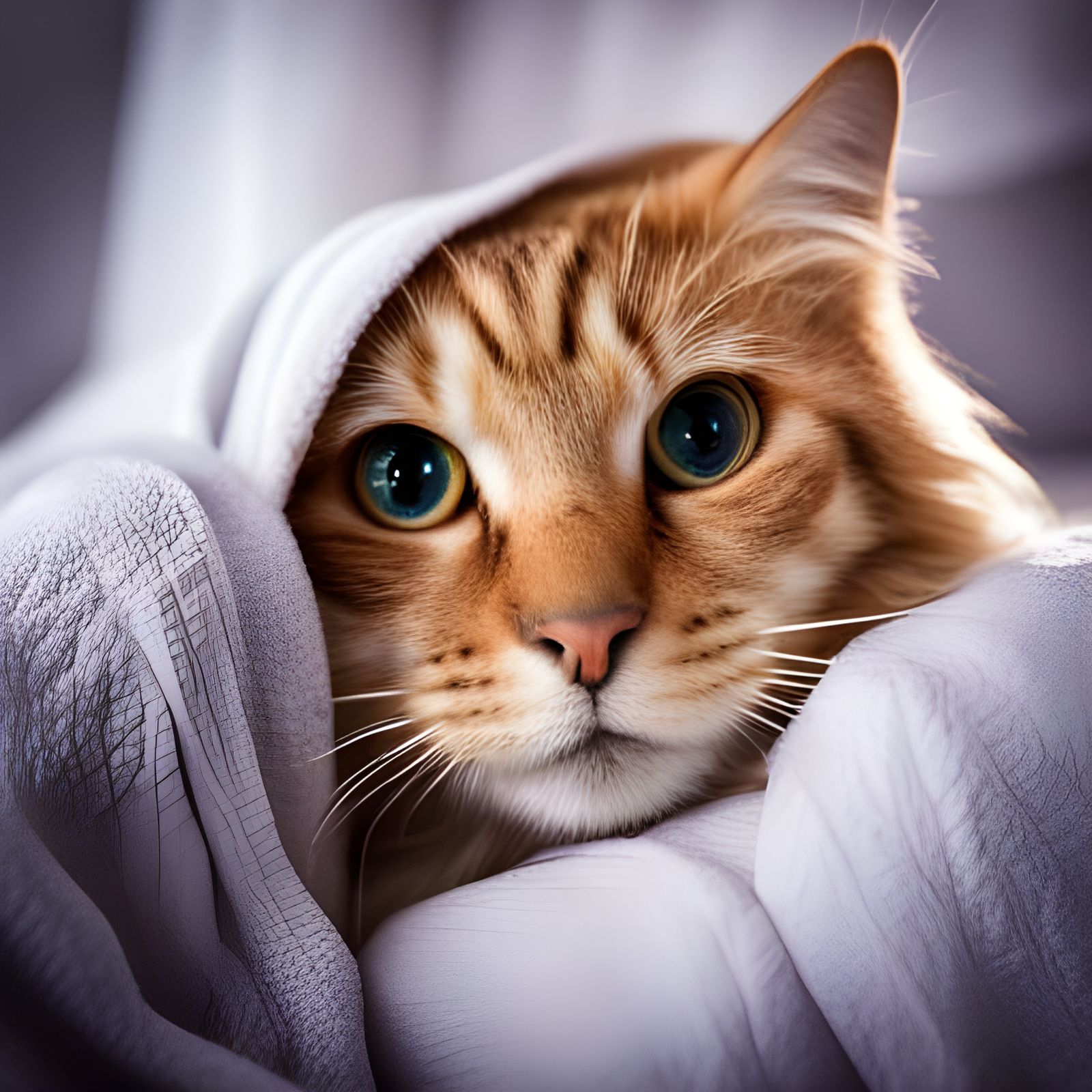 Sad Cat Resting: A Close-Up Portrait