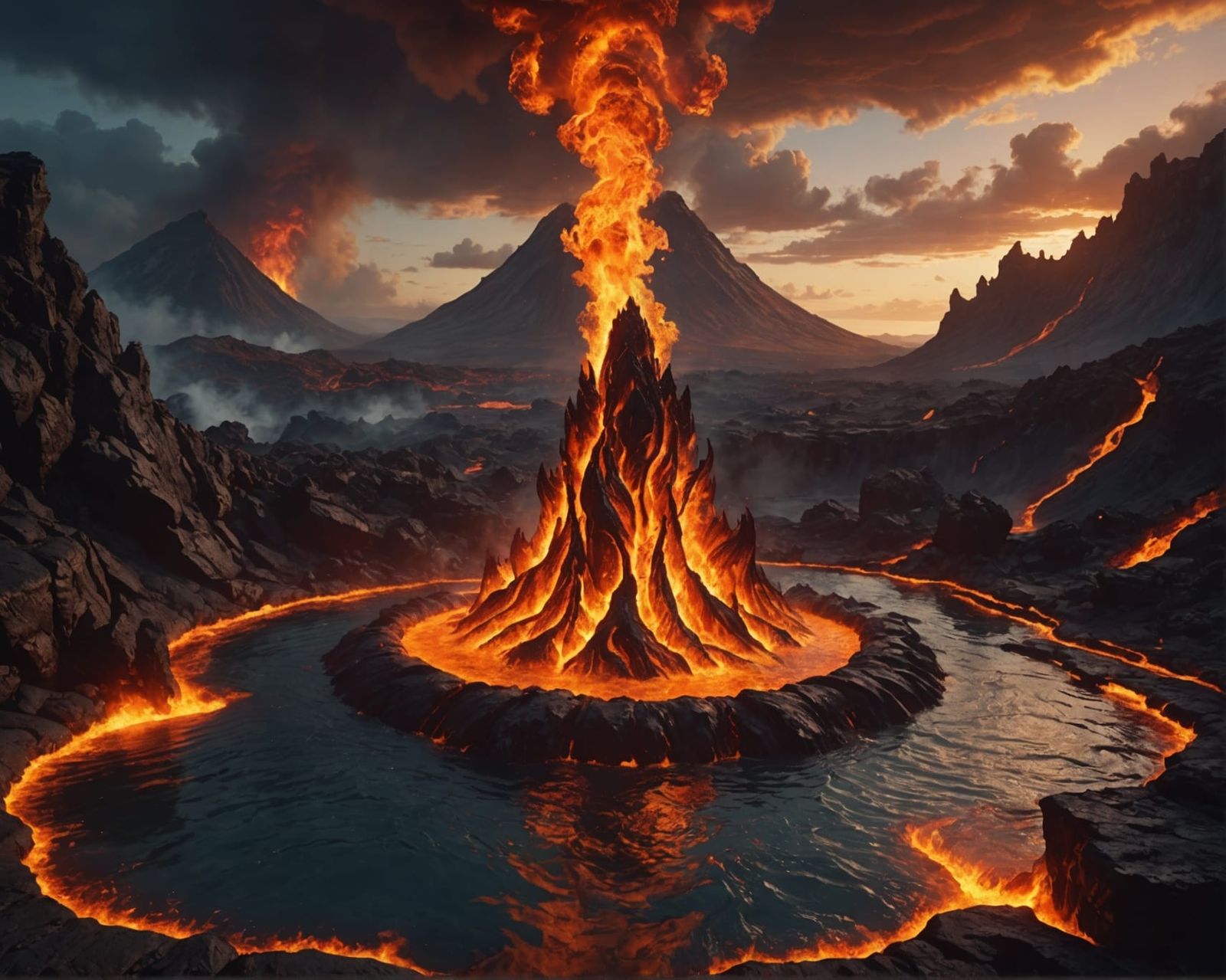 Fire Elemental Rising: Epic Digital Matte Painting
