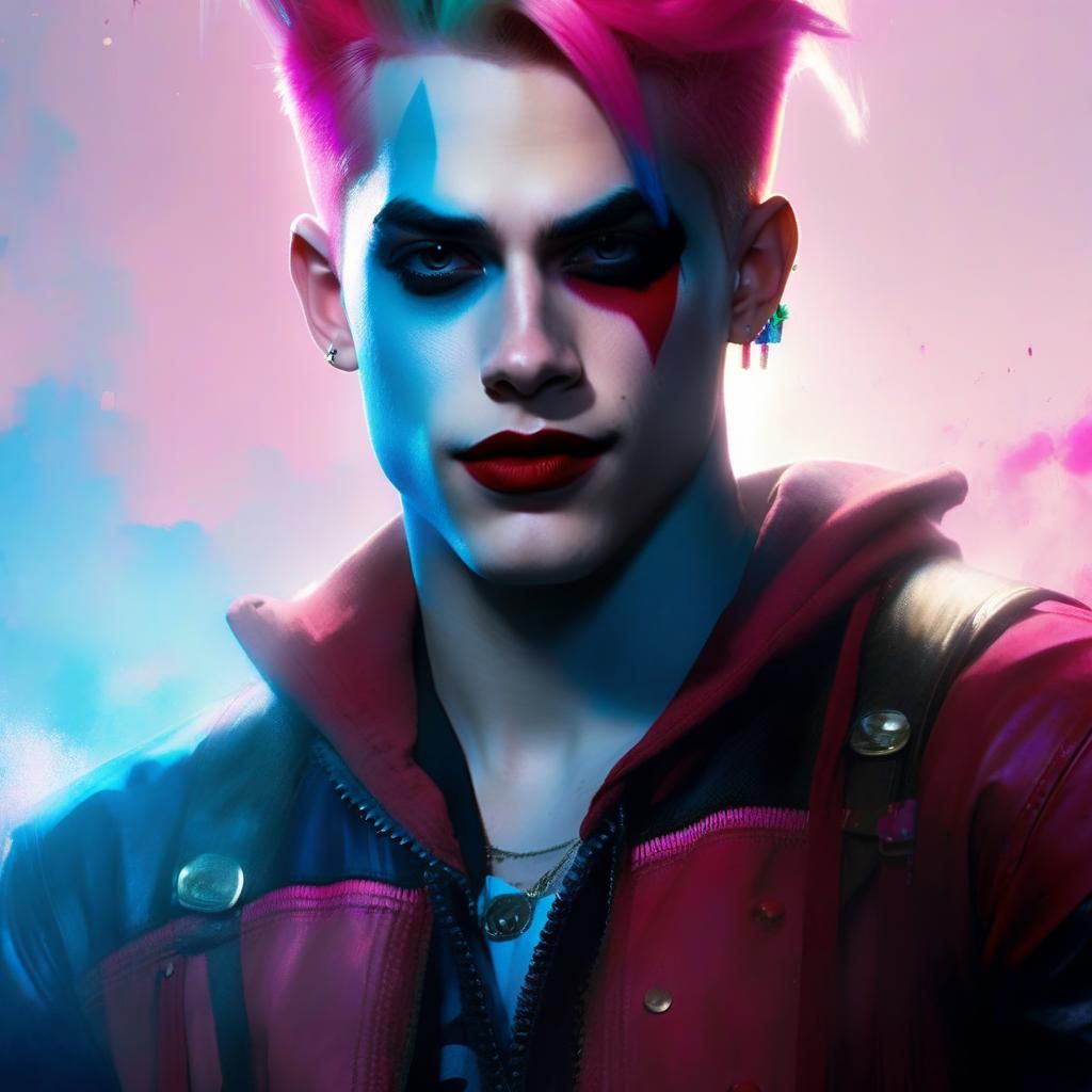 Boy Harley Quinn - close up