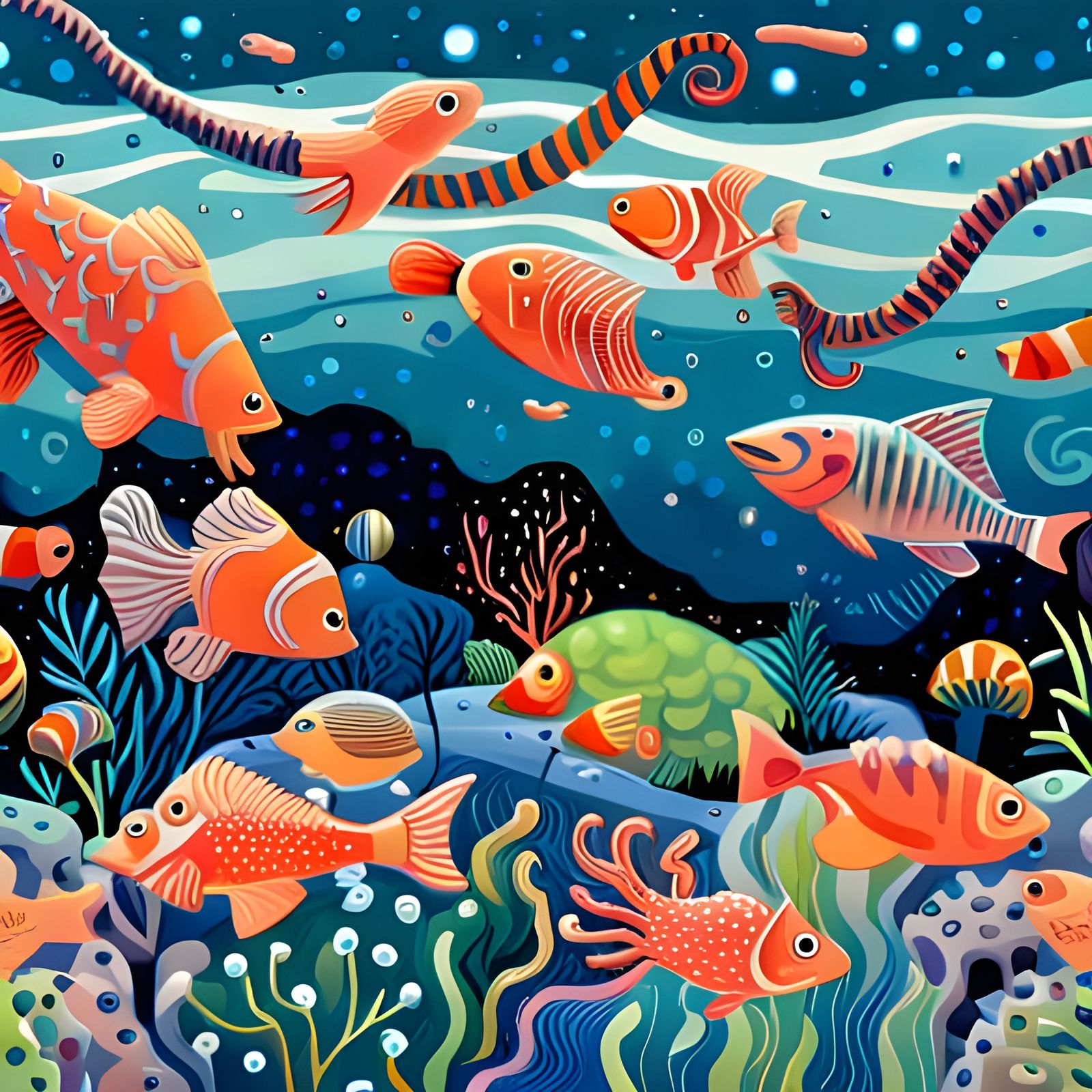 Intricate Hyper-Realistic Fish in Japanese Style