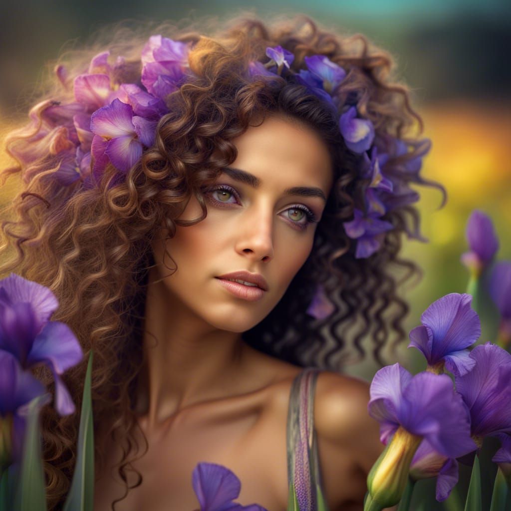 Iris: Greek Goddess of the Rainbow in Hyperrealism