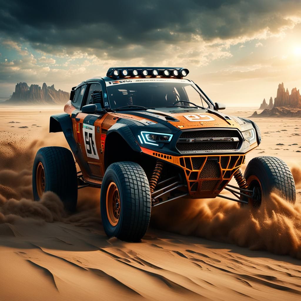 Sand Racer Competition on a Sand Ocean