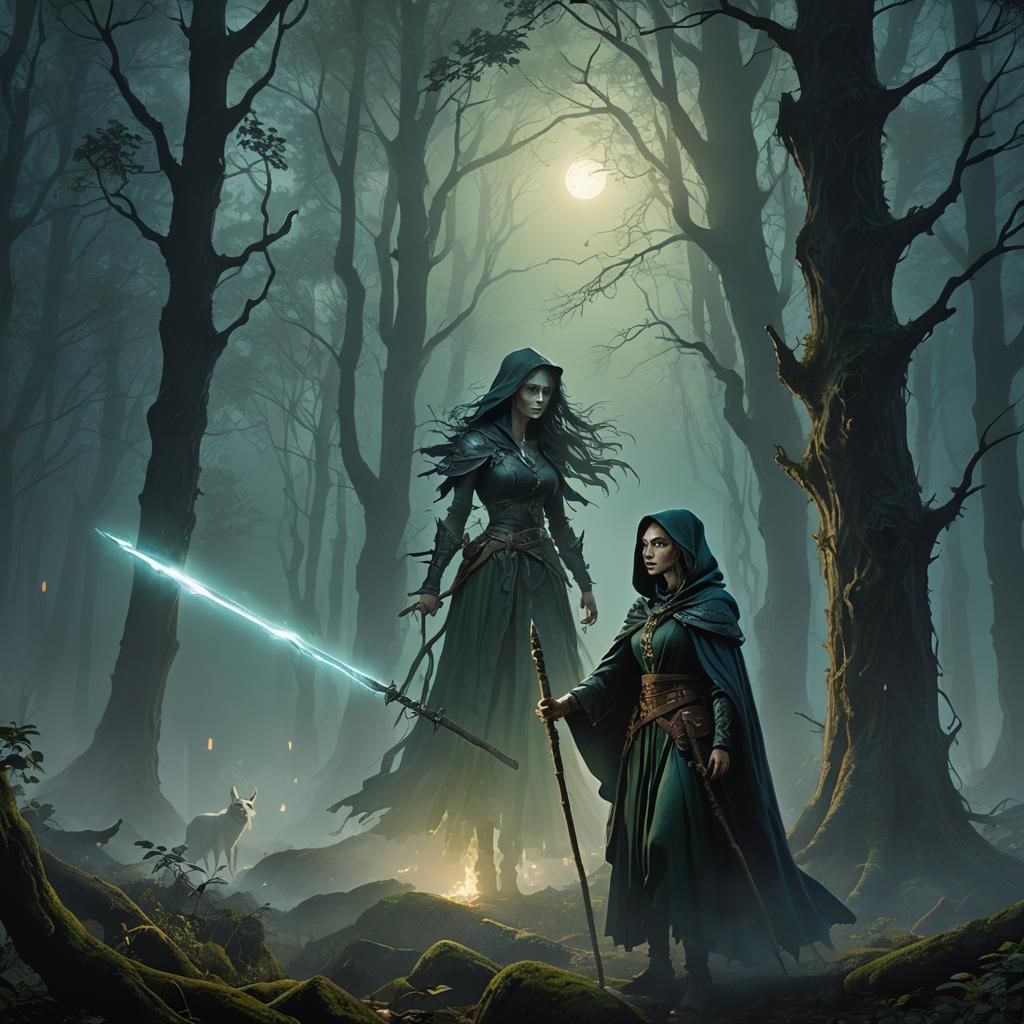 Mystical Female Wizard in Renaissance Fantasy Art