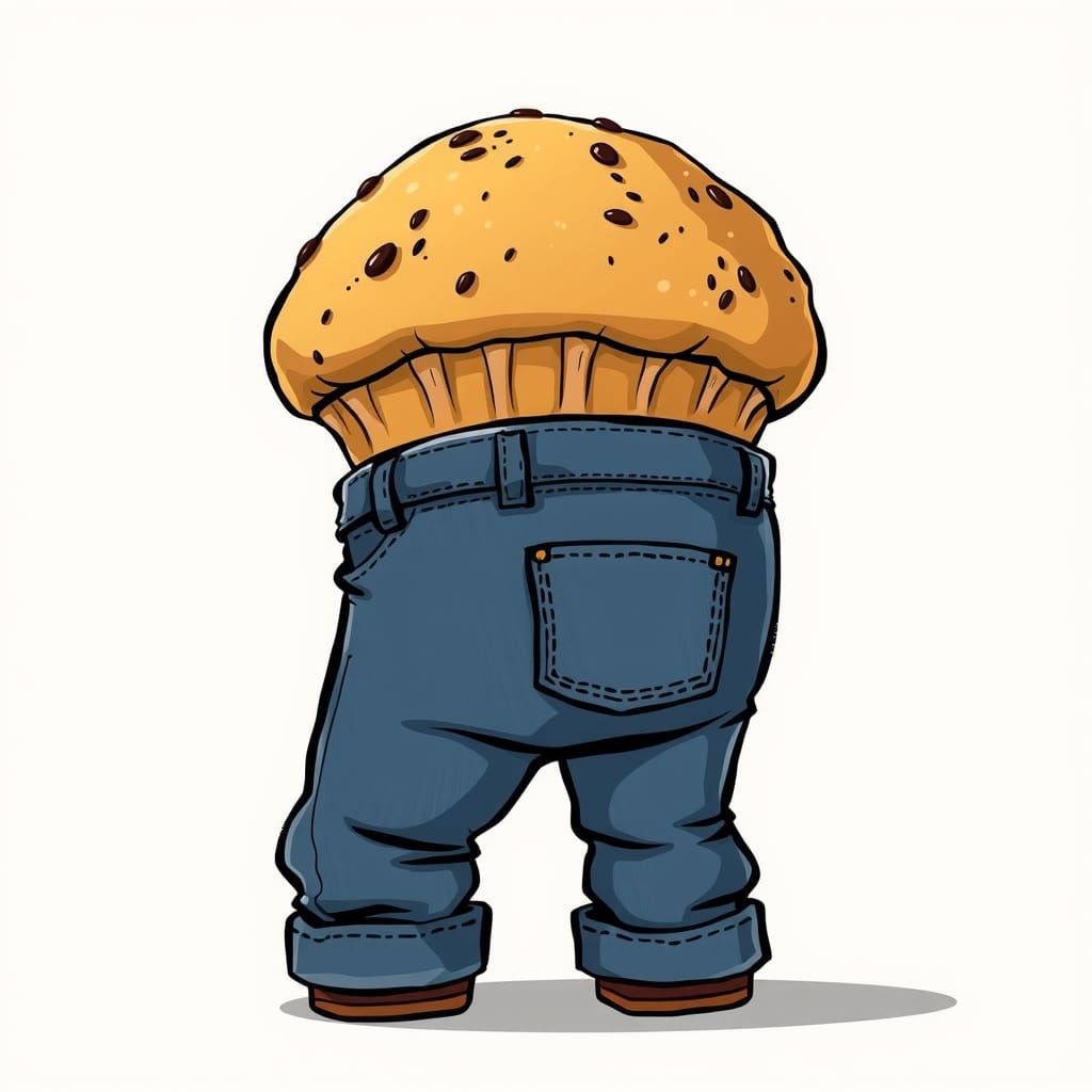 Cartoon Muffin Top Overflowing Jeans